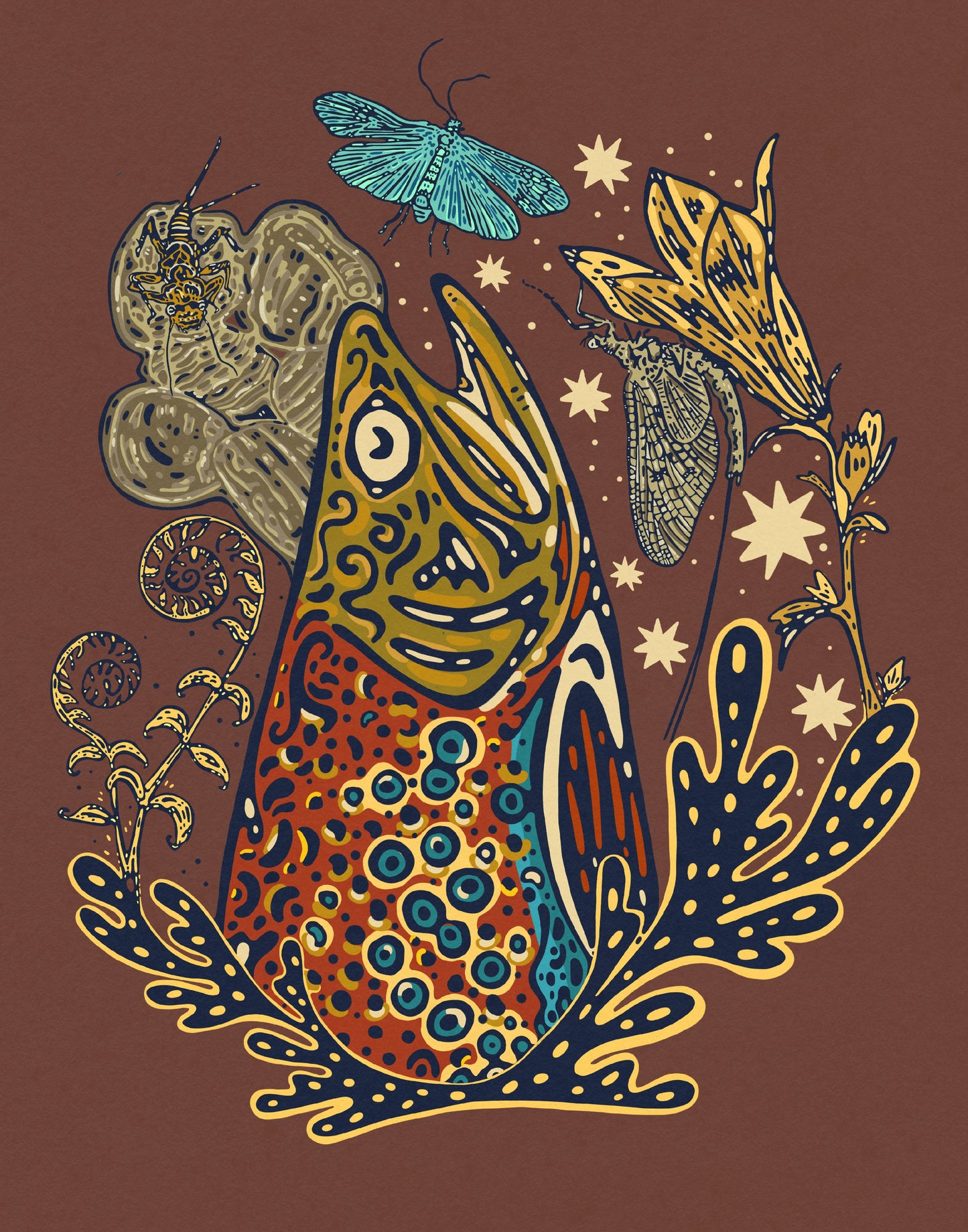 Fish Around Print