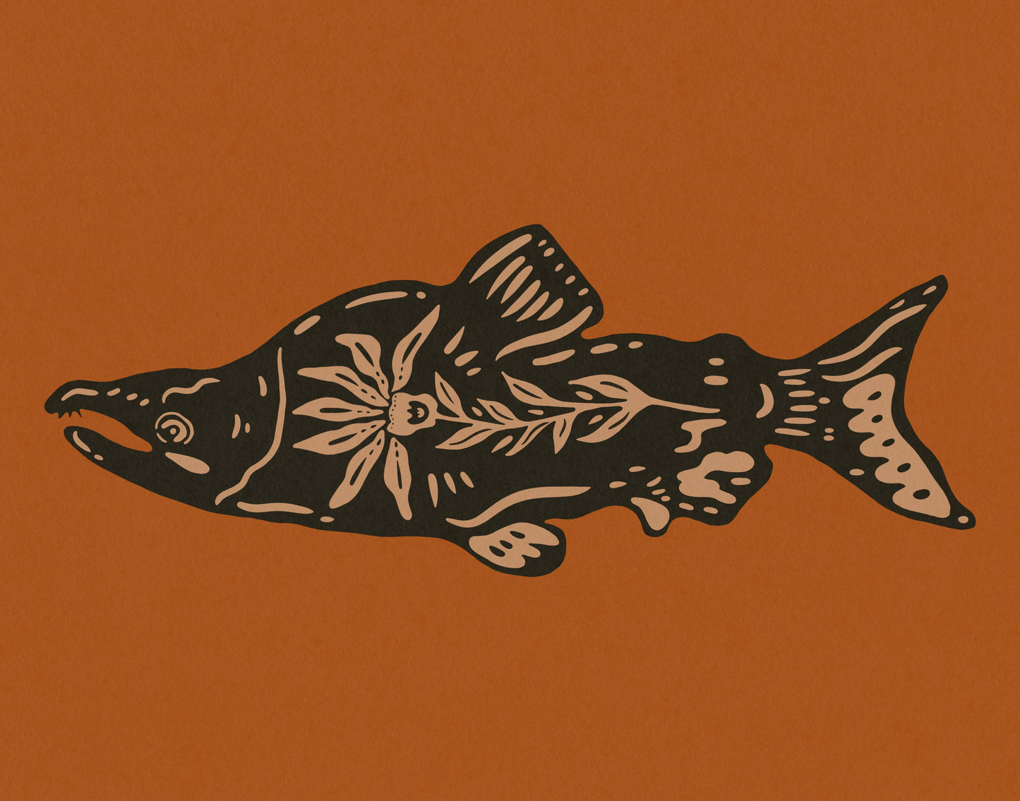 5x7 Flower Fish Print