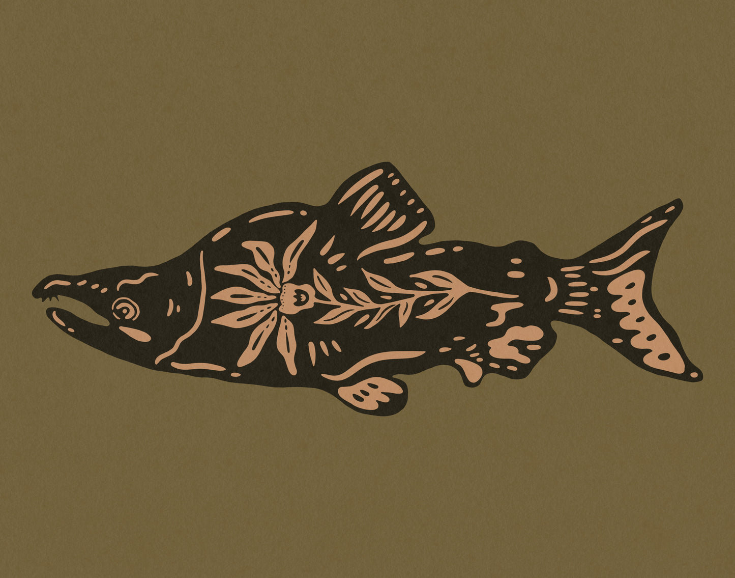 5x7 Flower Fish Print