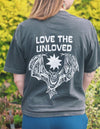 Love The Unloved bat wildlife graphic t-shirt on heavyweight Comfort Colors cotton
