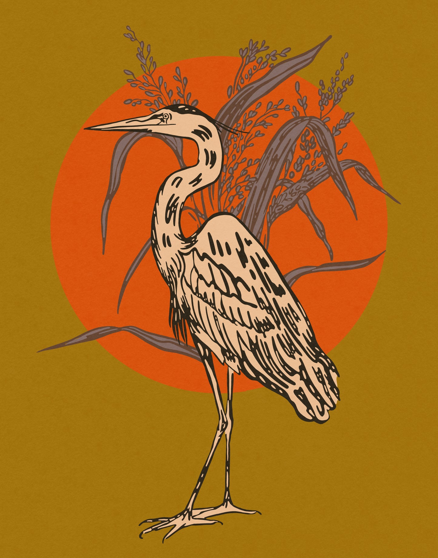8x10 Heron Print
