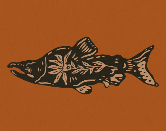 5x7 Flower Fish Print