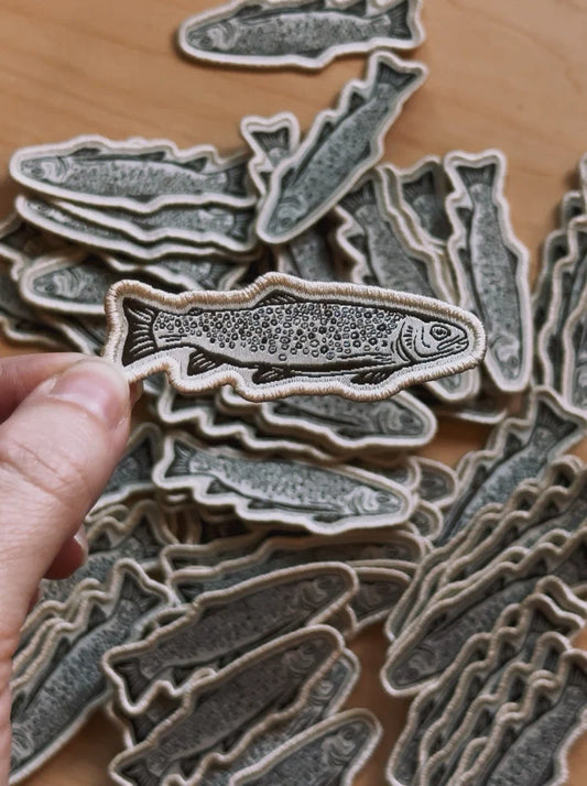 Mini Trout Iron on Patch